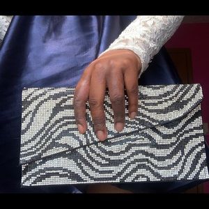 ‘Zebra’ Design Rhinestone Purse/Bag